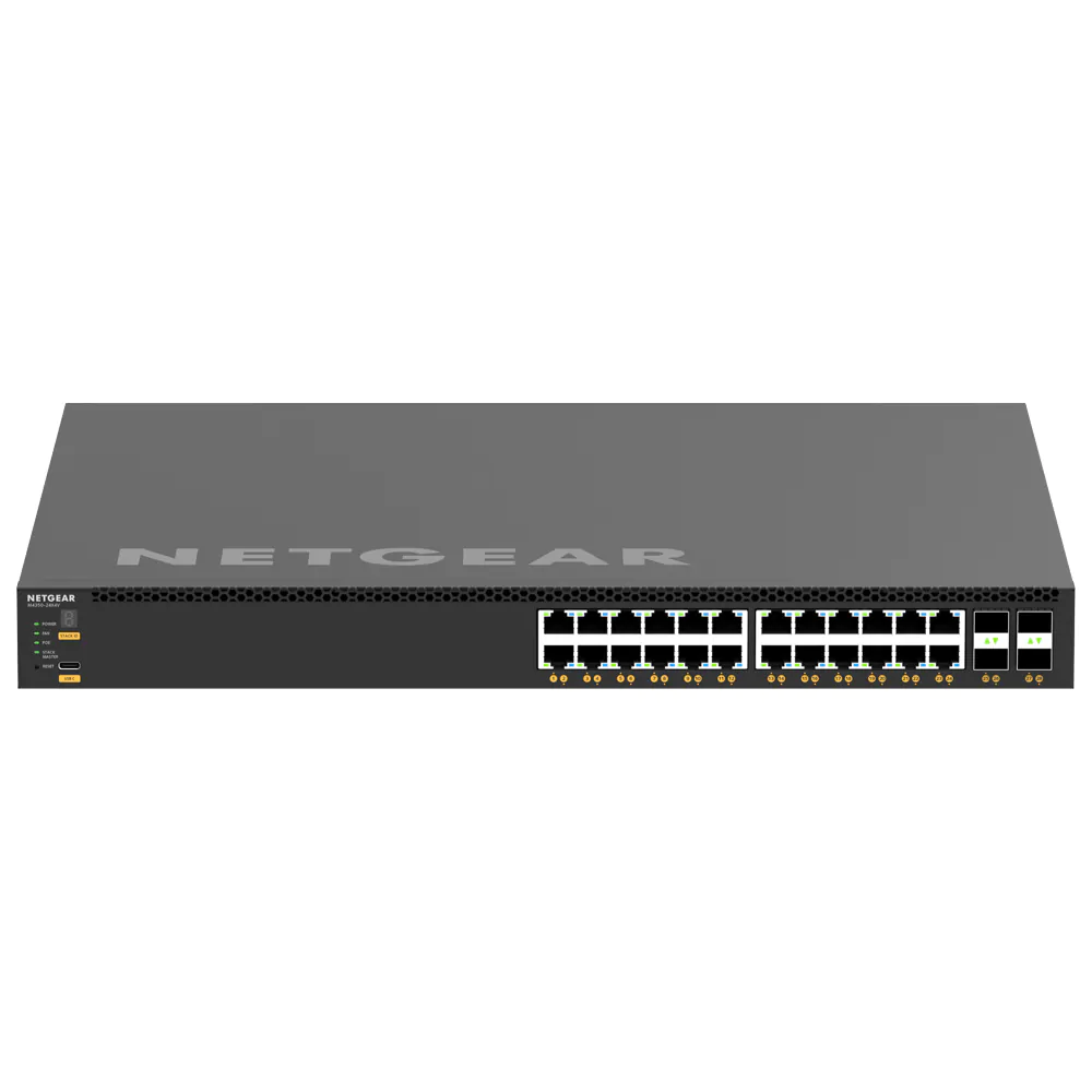 Netgear M4350-24X4V 24x10G/Multi-Gig PoE+ (576W base, up to 720W) and 4xSFP28 25G Managed Switch